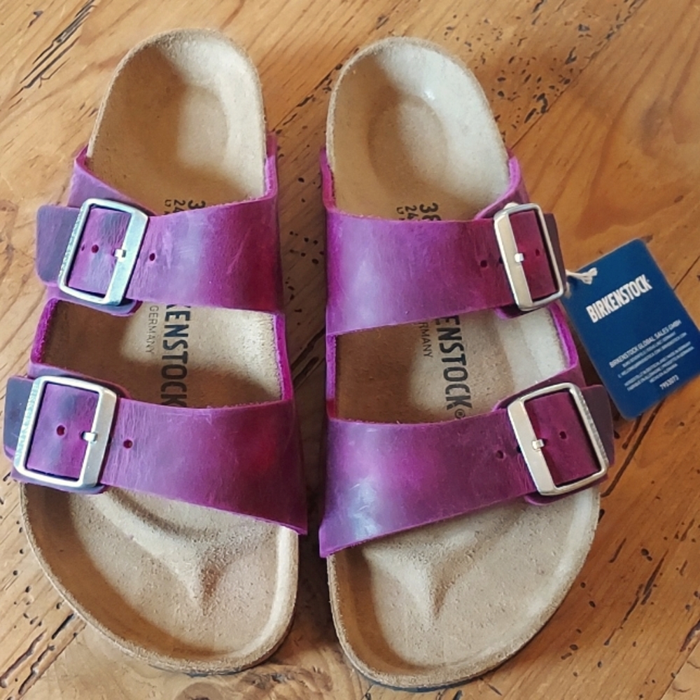 Birkenstock Arizona Oiled Leather Festival Fuchsia